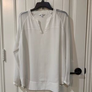 White chiffon blouse by CAbi. Size Large